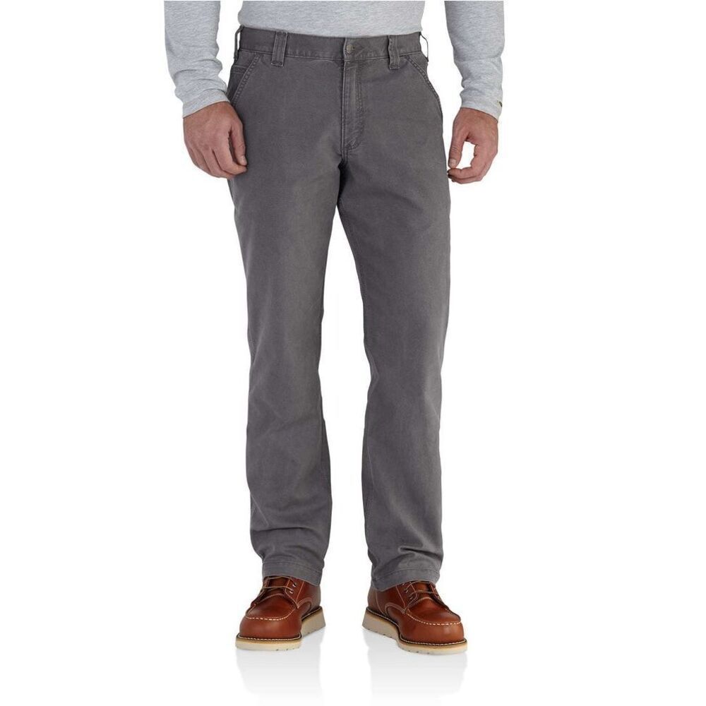 Carhartt Rugged Flex Relaxed Fit "Gravel" Canvas Work Pants 44 x 32 Men's